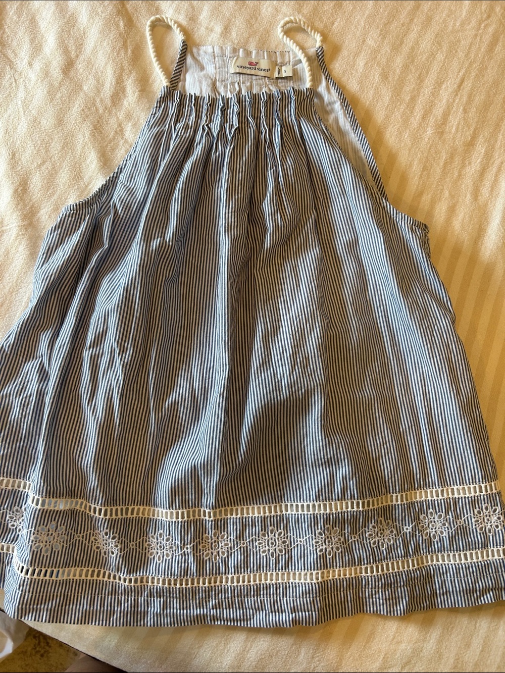 Vineyard Vines Blue and White Striped Halter Blouse